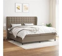 Boxspring met matras stof taupe 200x200 cm3128313