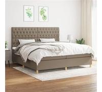 vidaXL Boxspring met matras stof taupe 200x200 cm3142605 Taupe G