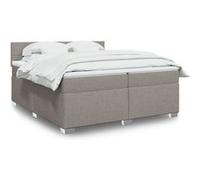 vidaXL Boxspring met matras stof taupe 200x200 cm3288299 Taupe G