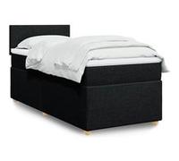 vidaXL Sommier à lattes et matelas 3286586 Tissu Noir 100x200 cm