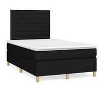Vidaxl Sommier À Lattes De Lit Avec Matelas Noir 120x190 Cm Tissu Noir