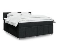 Vidaxl Sommier À Lattes De Lit Avec Matelas Noir 180x200 Cm Tissu Noir