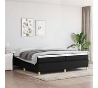 vidaXL Boxspring met matras stof zwart 200x200 cm3144548 Noir G