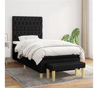 Sommier à Lattes de Lit avec Matelas Rembourré Gris Clair 200x200cm Tissu vidaXL