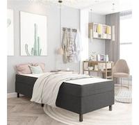 vidaXL Sommier à lattes de lit Gris foncé Tissu 100x200 cm