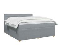 vidaXL Boxspringbed met matras Lichtgrijs 140 x 190 cm Stof