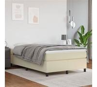 Vidaxl Sommier À Ressorts De Lit Crème 120x200 Cm Similicuir