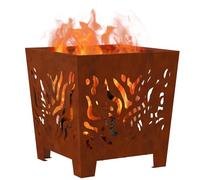 brasero Carré 40x40x40 cm en acier oxydé