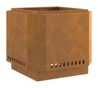 vidaXL Braise Marron 58 x 58 x 51 cm Acier, Foyer Moderne, Chauffage Durable pour l'extérieur, cheminée en Acier, feu Propre pour Jardin et terrasse