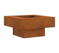 vidaXL Braise Marron 80 x 80 x 40 cm Acier, Brasero carré Moderne, Solution de Chauffage Robuste pour Jardin et terrasse, Design Tendance pour soirées Entre Amis