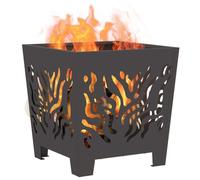 vidaXL Braise Noir 40 x 40 x 40 cm Acier, Jardin et Terrasse, Brasero Extérieur Moderne, Métal Carré, Chauffage Portable pour Événements en Plein Air