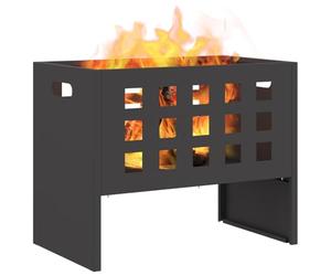 vidaXL Braise Noir 50 x 30 x 40 cm Acier, Braises de Jardin et terrasse, feu Rectangle, Chauffage Portable, Style Moderne, résistant aux intempéries