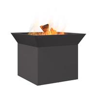 vidaXL Braise Noir 50 x 50 x 40 cm Acier, Chauffage Al Fresco, Foyer Moderne pour extérieur, Design ventilé, Acier, Espace Convivial