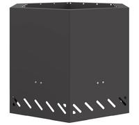 vidaXL Braise Noir 58 x 58 x 51 cm Acier, Brasero de Jardin et terrasse, Design Hexagonal Moderne, Accessoire extérieur Robuste, de Nuit sans fumée, résistant aux intempér