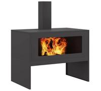 vidaXL Braise Noir 80 x 50 x 96 cm Acier laminé à Froid