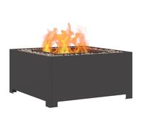 vidaXL Braise Noir 80 x 80 x 40 cm Acier laminé à Froid, Jardin et terrasse, brasero Industriel, Chauffage extérieur, Portable, résistant à la Rouille, carré