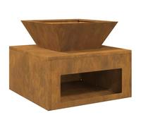 vidaXL Braise Rouillé 50 x 50 x 40 cm Acier résistant aux intempéries, Chauffage Al Fresco, Foyer Moderne pour extérieur, Design ventilé, Acier, Espace Convivial