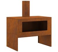 Vidaxl Brasero Avec Cheminée 80x50x96 Cm En Acier Usé