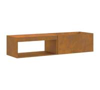 vidaXL Brasero avec Rangement pour bûches 160x45x35 cm en Acier Weathering