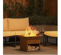 VIDAXL Brasero carré 50 x 50 x 40 cm en acier anti-intempéries - finition rouillée