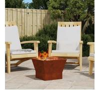vidaXL Brasero Carré Marron 40 x 40 x 35 cm en Acier Patiné