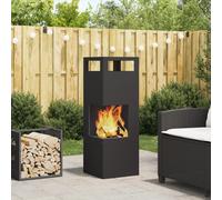 Vidaxl Brasero Carré Noir 35x35x100 Cm Acier