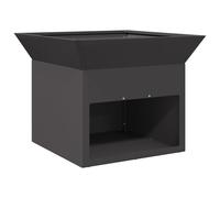 vidaXL brasero Couleur Acier Noir, Taille 50 x 40 cm, pour extérieur Seulement, Chauffage au Bois Portable, Style indus, avec Crochet Suspendu, Rouille avec Le Temps, résistant à la Chaleur, Cadre ro