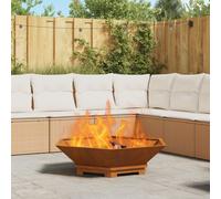 Vidaxl Brasero Hexagonal 100x100x28 Cm En Acier Weathering