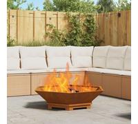 Vidaxl Brasero Hexagonal 100x100x28 Cm En Acier Weathering
