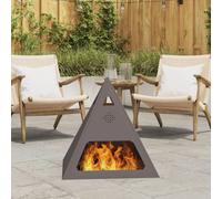 Vidaxl Brasero Pyramide Noir 50x50x51 Cm Acier