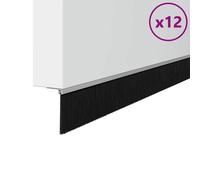 vidaXL Brosses de porte adhésives 12 pcs Argent 100 cm
