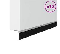 Vidaxl Brosses De Porte Adhésives 12 Pcs Argent 100 Cm