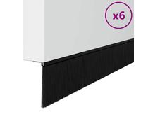 Vidaxl Brosses De Porte Adhésives 12 Pcs Noir 100 Cm