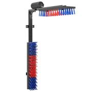 vidaXL Brosses pour le bétail Rouge et bleu 84 x 10 x 91 cm PVC, Système de brosse à bovins efficace, montage mural solide, outils de toilettage pour bétail, équipements d'élevage