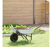 vidaXL Brouette Argent et noir 133 x 62,5 x 58 cm Acier