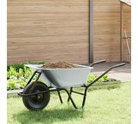 vidaXL Brouette Argent et noir 141 x 60 x 57 cm Acier