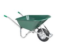 vidaXL Brouette Vert 90 L 150 kg Acier galvanisé et Plastique, brouette en Plastique, brouette de Jardin, brouette galvanisée, brouette Lourde