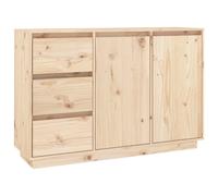 Vidaxl Buffet 111x34x75 Cm Bois Massif De Pin Marron