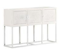 vidaXL Buffet 115x30x76 cm en bois de manguier massif Blanc G