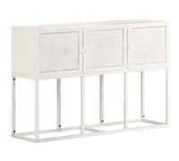 vidaXL Buffet 115x30x76 cm en bois de manguier massif Blanc G