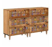 vidaXL Buffet 2 pc 60 x 33 x 75 cm Bois de mangue massif Naturel 3310094