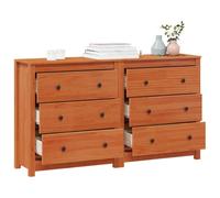 vidaXL Buffet 2 pc Brun Ciré 140 x 35 x 80 cm Pin Massif