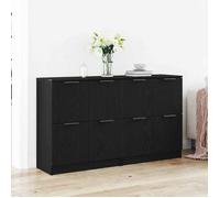 vidaXL Buffet 2 pcs Chêne noir 60 x 30 x 70 cm Bois d'ingénierie, Salle à manger, Rectangulaire, Buffet moderne 3333073