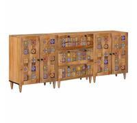 vidaXL Buffet 3 pc 60 x 33,5 x 75 cm Bois de Mangue Massif Naturel
