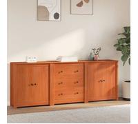vidaXL Buffet 3 pc Brun Ciré 210 x 35 x 80 cm Pin massif 3424977
