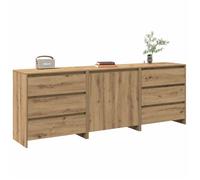 Vidaxl Buffet 3 Pcs Chêne Artisanal Bois D'ingénierie Marron