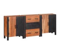 Vidaxl Buffet 3 Pcs Marron 55 X 30 X 75 Cm Bois D'acacia Massif