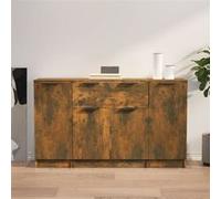 vidaXL Buffet 3 pcs, Meubles de Rangement avec Tiroir et Compartiment, Armoires de Rangement, Buffets de Salon Salle de Séjour, Moderne, Chêne Fumé Bois d'Ingénierie 3115833 Marron G