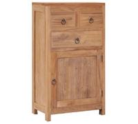 vidaXL Buffet en teck massif 3 tiroirs 1 porte 50x30x90 cm Rustique Marron
