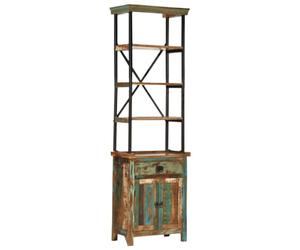 vidaXL Buffet 55x30x180 cm Bois de récupération Massif, Meuble latéral, Meuble de Rangement Haut, Armoire de Rangement étroite, Meuble Haut